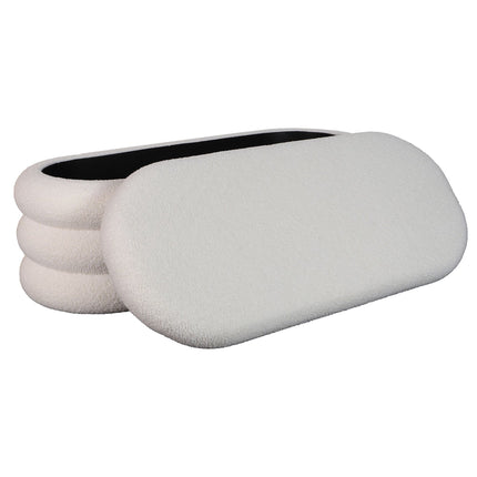 Padded Storage Bench with MDF Frame and Polyester Cover, White