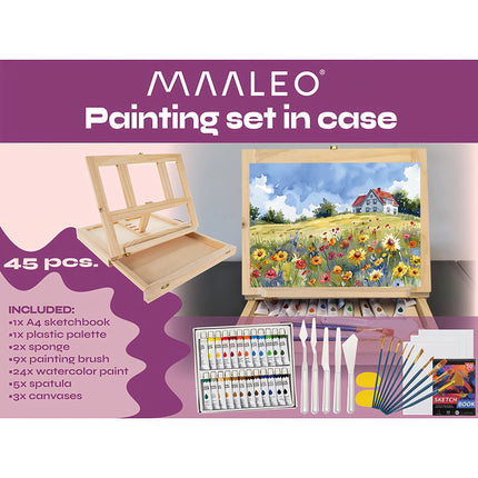 Painting set in a case 45 pcs Maaleo 23863