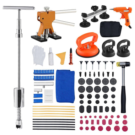 Paintless Dent Puller Kit, 100-Piece with Glue Gun