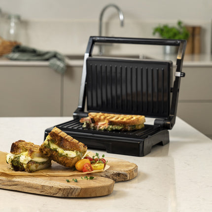 Presă pentru panini 1000W, ceramică antiaderentă, depozitare verticală