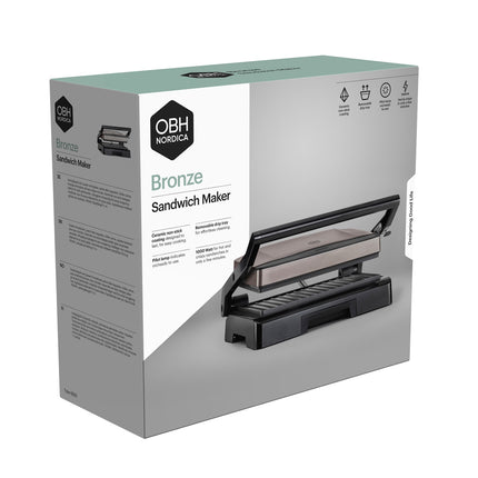 Presă pentru panini 1000W, ceramică antiaderentă, depozitare verticală