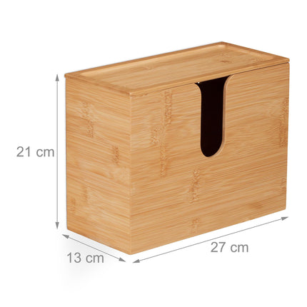 Paper Towel Dispenser Bamboo With Lid