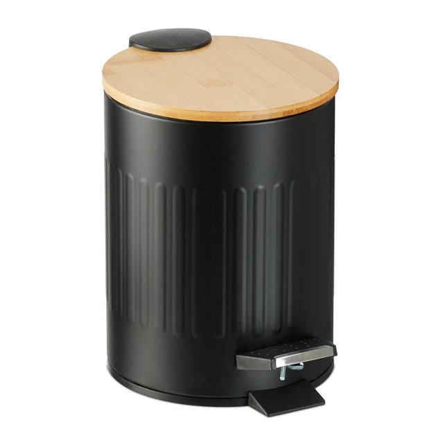 Paper basket for bathroom 3 l with bamboo lid
