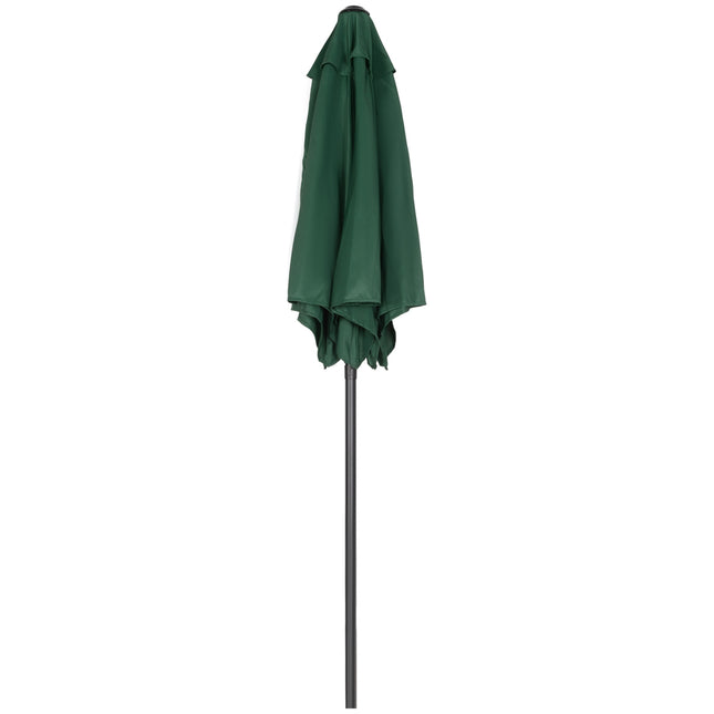 Umbrela de soare Ø196 cm, umbrela de soare cu functie de pliere, umbrela de balcon hexagonala, umbrela de plaja, rezistenta la vant, umbrela de piata stabila, umbrela manivela, protectie solara pentru plaja, balcon, gradina, verde