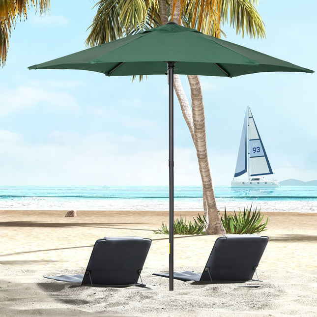 Umbrela de soare Ø196 cm, umbrela de soare cu functie de pliere, umbrela de balcon hexagonala, umbrela de plaja, rezistenta la vant, umbrela de piata stabila, umbrela manivela, protectie solara pentru plaja, balcon, gradina, verde