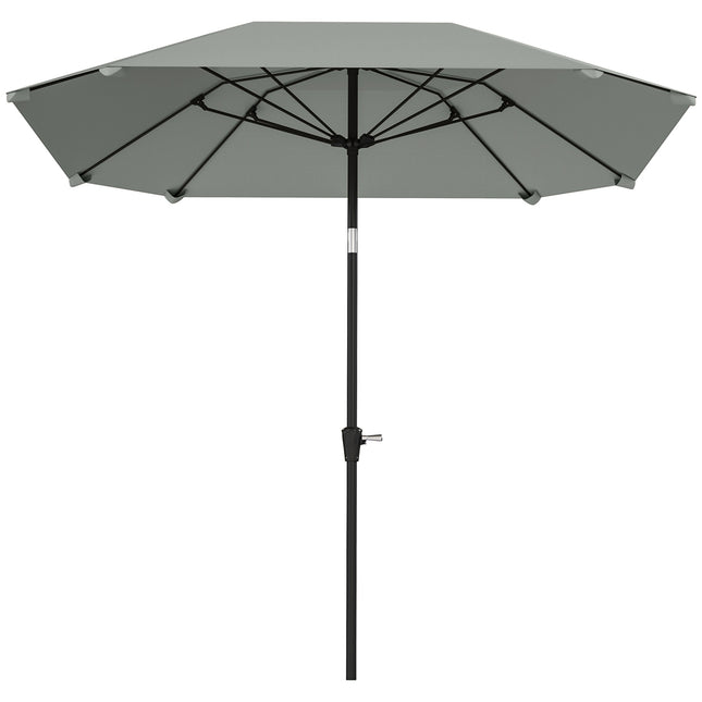 Windproof Octagonal Beach Parasol Ø233 cm, Dark grey