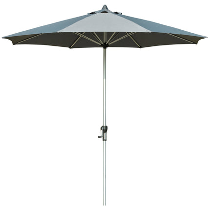 Umbrelă de soare 2,7 m Umbrelă de piață pentru balcon 8 nervuri Protecție solară Aluminiu Poliester Gri închis
