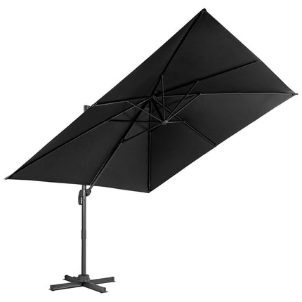Umbrelă de soare 300 x 300 cm umbrelă pătrată cantilever cu manivelă neagră