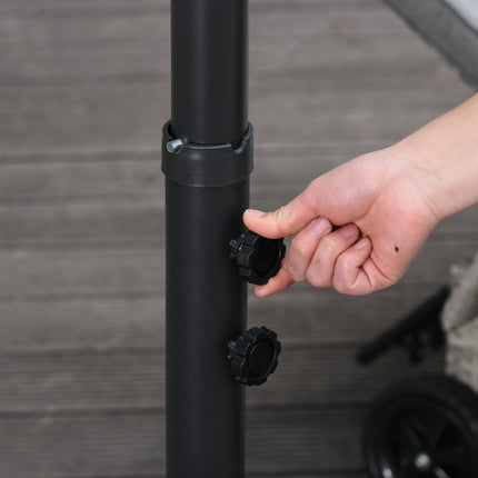 Umbrelă de soare Cantilever Umbrelă de soare cu manivela, cadru de oțel și țesătură din poliester, negru, Ø3X2,5M
