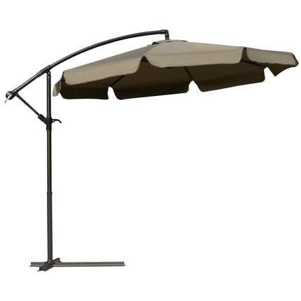 Umbrelă de soare în consolă cu volane cu manivelă Diametru 2,65 X 2,65 H M Umbrelă de grădină Protecție solară grădină balcon cafea