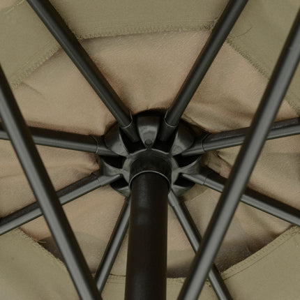 Umbrelă de soare în consolă cu volane cu manivelă Diametru 2,65 X 2,65 H M Umbrelă de grădină Protecție solară grădină balcon cafea