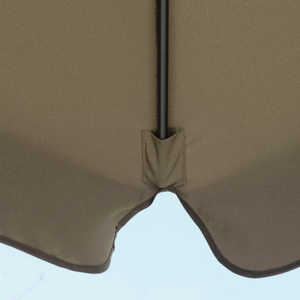 Umbrelă de soare în consolă cu volane cu manivelă Diametru 2,65 X 2,65 H M Umbrelă de grădină Protecție solară grădină balcon cafea