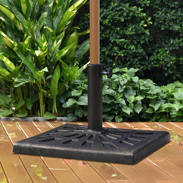 Suport pentru umbrelă Suport Umbrelă Din Rășină Sintetică, Negru, 15Kg, Pentru Ø38/48Mm, 47X47X32Cm