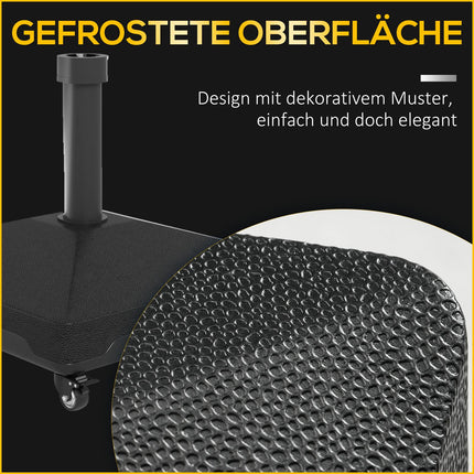 Suport de umbrelă poate fi umplut până la 21 kg, suport pentru umbrelă cu roți, suport pătrat pentru umbrelă, greutate umbrelă, suport pentru umbrelă diametru tub 24-38 mm, pentru balcon, terasă, negru |