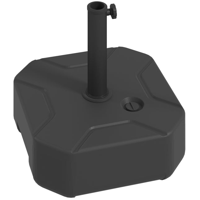 Suport de umbrelă poate fi umplut până la 25 kg, suport pentru umbrelă, suport pătrat, greutate umbrelă, suport pentru umbrelă diametru tub 38/48 mm, pentru balcon, terasă, grădină, negru |