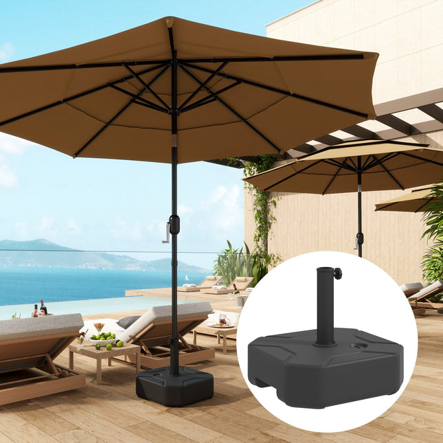 Suport de umbrelă poate fi umplut până la 25 kg, suport pentru umbrelă, suport pătrat, greutate umbrelă, suport pentru umbrelă diametru tub 38/48 mm, pentru balcon, terasă, grădină, negru |