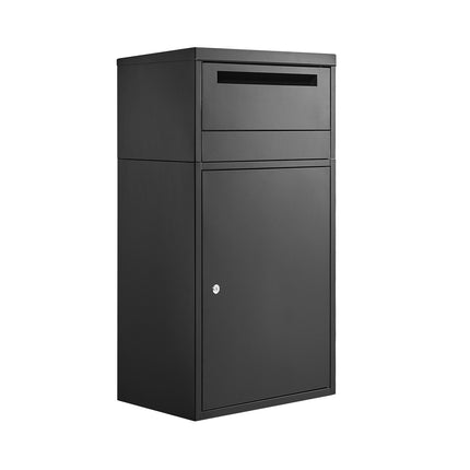 Parcel Drop Box Mailbox with Lock, 35.8 In, Black