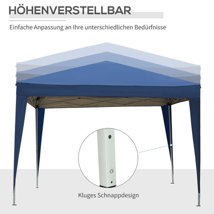 Party Gazebo 3 x 3 m with 4 Side Walls and Windows, UV Protection, Blue