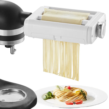Pasta Roller Cutter Attachment, 3-In-1, 8-Setting Steel