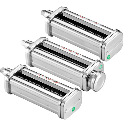 Pasta Roller Cutter Set for Stand Mixer, 3-Piece Stainless Steel