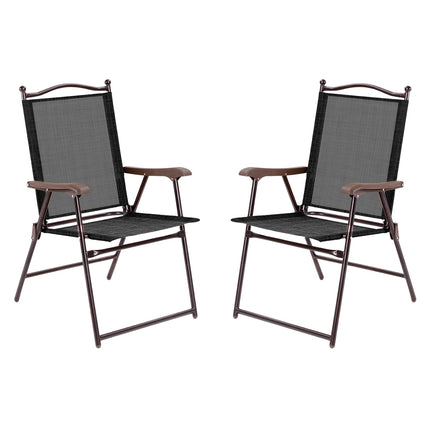 Set de 2 scaune pliabile pentru terasă cu cotiere, 140 kg