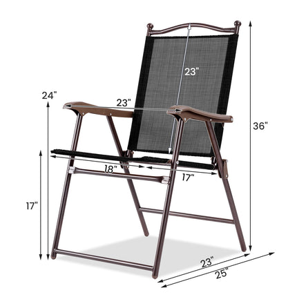 Set de 2 scaune pliabile pentru terasă cu cotiere, 140 kg