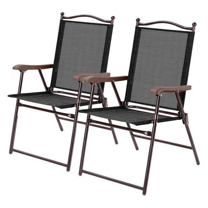 Set de 2 scaune pliabile pentru terasă cu cotiere, 140 kg