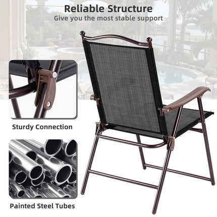 Set de 2 scaune pliabile pentru terasă cu cotiere, 140 kg