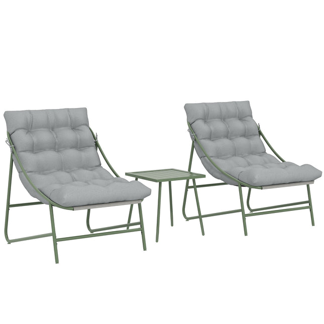 Set mobilier de terasă – 2 scaune, masă, cadru din oțel