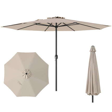 Umbrelă de terasă 3,6 m, mâner manivelă, bej