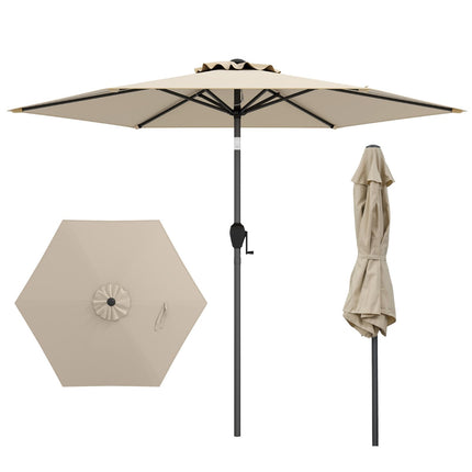 Umbrelă de terasă 230 cm cu manivelă și înclinare, bej