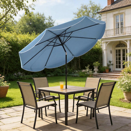 Umbrelă de terasă, 265 cm, înclinare reglabilă, albastră