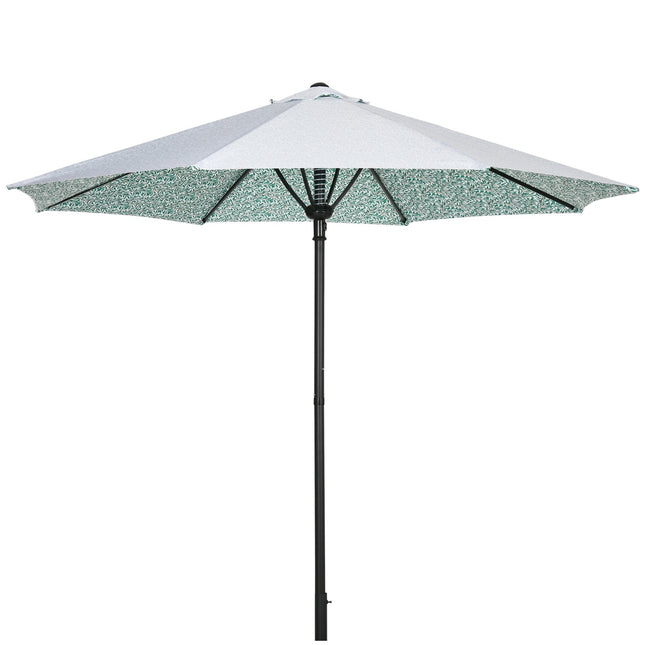 Large green patio umbrella with metal pole - Ø292 cm