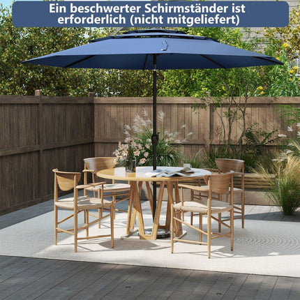 Patio Umbrella 300cm, Tilt & Crank, Marine Blue