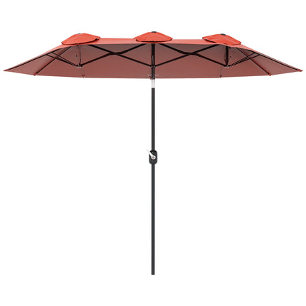 Umbrelă de terasă, reglabilă, roșie, 295 x 152 cm, poliester