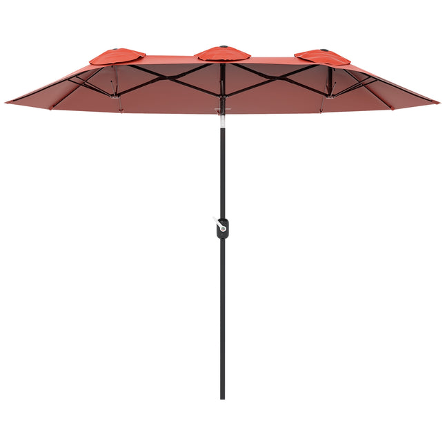 Umbrelă de terasă, reglabilă, roșie, 295 x 152 cm, poliester