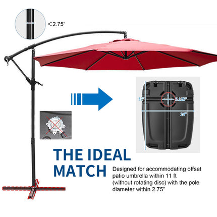 Bază pentru umbrelă de terasă, umplutură cu apă și nisip de 60 litri, cu roți