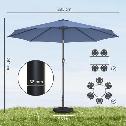Umbrelă de terasă cu greutăți tip sac de nisip, înclinare dublă, protecție UV