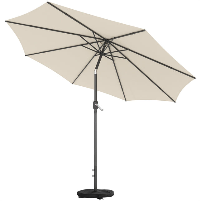 Umbrelă de terasă cu greutăți tip sac de nisip, protecție UV, crem