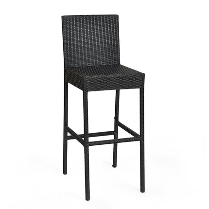 Set de 4 scaune de bar din răchită pentru terasă, perne, 76 cm