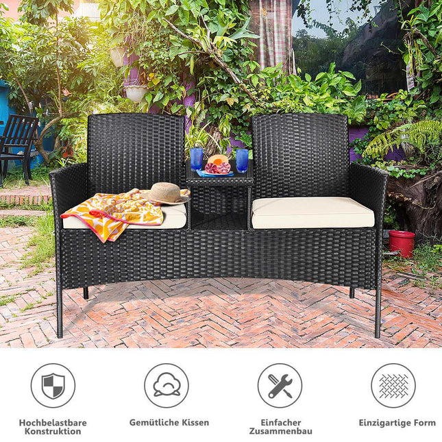Set de mobilier de grădină rezistent la uzură canapea de terasă 138 x 62 x 85 cm alb