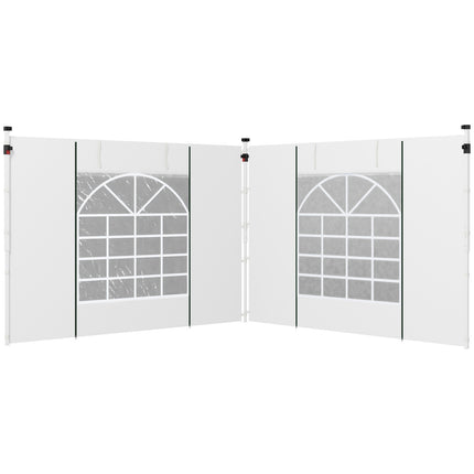 Party tent side panels with window & door, 3x3/3x6 m, White