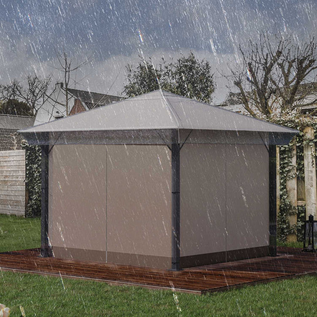 Husa de pavilion 3x3m, impermeabila, stabila, husa de protectie rezistenta la iarna, husa de inlocuire a pavilionului pentru pavilion de gradina, prelata de inlocuire a acoperisului de ploaie pentru cort de gradina, transparenta