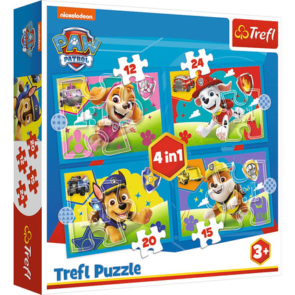 Set de puzzle 4 în 1 Paw Patrol pentru copii