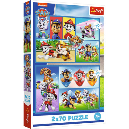 Set puzzle Paw Patrol, 2 x 70 piese pentru copii