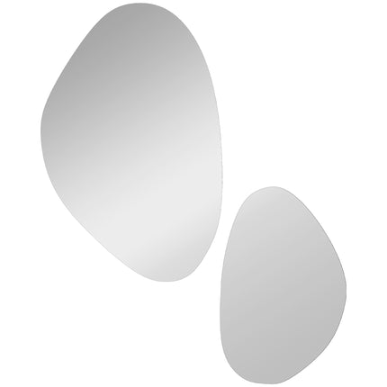 Set de oglinzi de perete în formă de pietricele, ramă metalică neagră