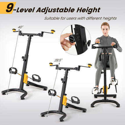 Aparat de exerciții cu pedală și mâner reglabil, pliabil, pe 9 niveluri