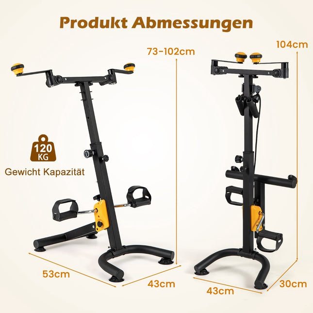 Aparat de exerciții cu pedală cu mâner reglabil, pliabil, 4 moduri
