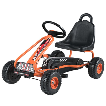 Kart cu pedale pentru copii, scaun reglabil, frână de mână, capacitate 30 kg