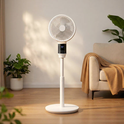 Pedestal Fan 23 cm, Oscillating DC Motor, Remote, Timer